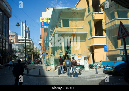 Restauro di casa classica Hamra Street a Beirut Libano Foto Stock