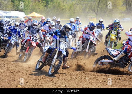 Gara di motocross, est campionato europeo 2010 Foto Stock