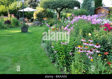 Cono viola fiore (echinacea purpurea) e giardino (phlox phlox paniculata). design: marianne e detlef lüdke Foto Stock