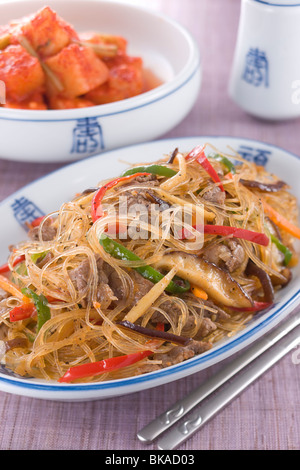 Japchae Foto Stock