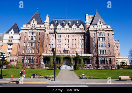 Fairmont Empress Hotel sulla Baia di James Porto Interno, Victoria, Isola di Vancouver, British Columbia, Canada Foto Stock