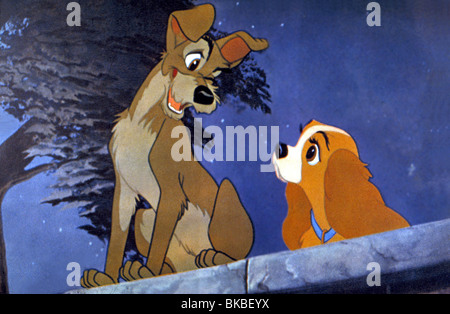 La signora e il vagabondo (ANI - 1955) Credito animati Disney LATT 002 Foto Stock