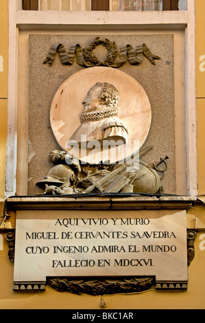 Casa di Michael de Cervantes in Calle de Cervante Madrid Spagna Don Chisciotte autore scrittore Foto Stock