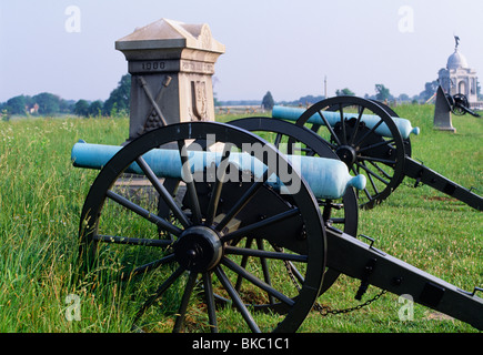 Il cannone al campo di battaglia di Gettysburg, PA Foto Stock