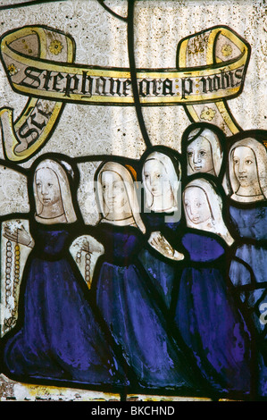 Xvi secolo il vetro macchiato in St Neots chiesa Cornwall Regno Unito Foto Stock