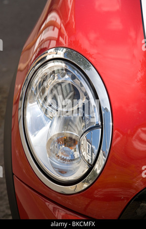 Red Mini Cooper auto dettaglio Foto Stock