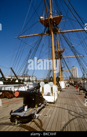 Regno Unito, Inghilterra, Hampshire, Portsmouth Historic Dockyard, mazzo di HMS Warrior Foto Stock