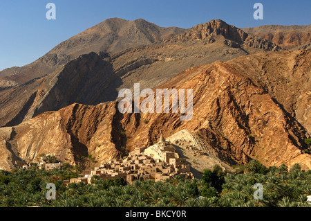 Villaggio di montagna di Birkat Al Mawz, Sultanato di Oman Foto Stock