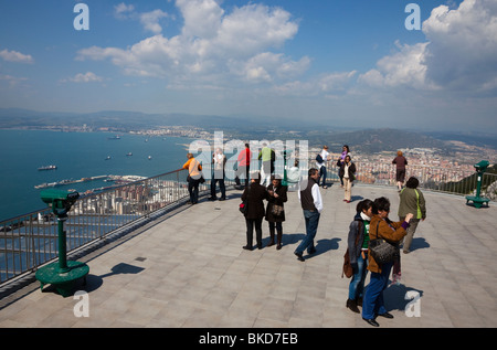 Piattaforma di visualizzazione su Upper Rock di Gibilterra Foto Stock