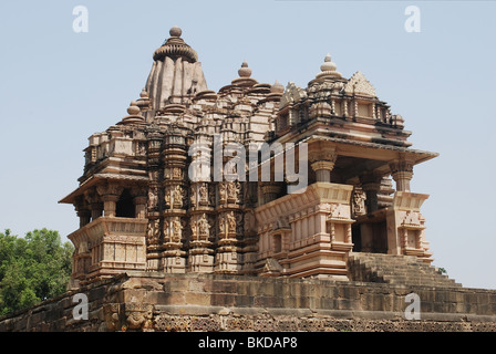 Tempio di Khajuraho. Il Madhya Pradesh, India Foto Stock