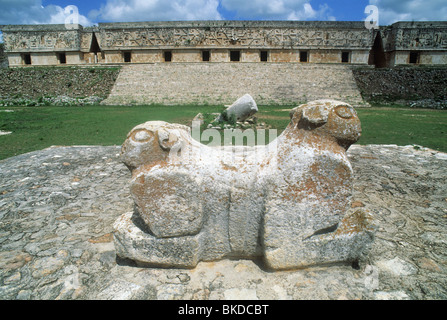 Messico, Yucatan, Palazzo del Governatore, Uxmal, rovine Maya. Foto Stock