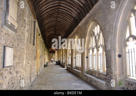 I Chiostri, Chichester Cathedral, Chichester, West Sussex, in Inghilterra, Regno Unito Foto Stock