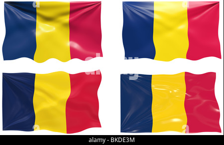 Grande immagine della bandiera del Ciad Foto Stock