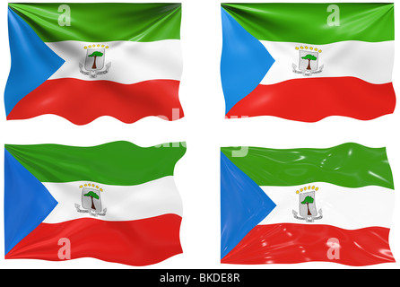 Grande immagine della bandiera della Guinea equatoriale Foto Stock