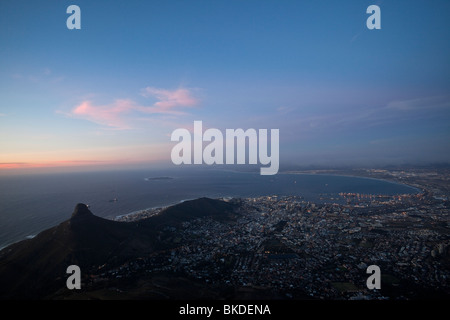 Capetown da notte, Sud Africa Foto Stock