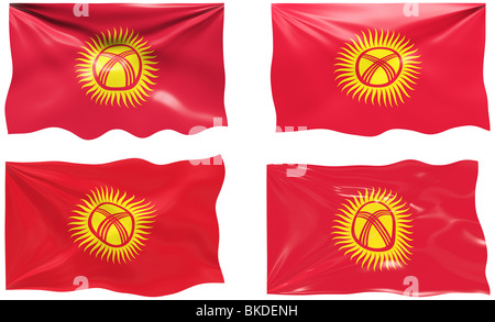 Grande immagine della bandiera del Kirghizistan Foto Stock