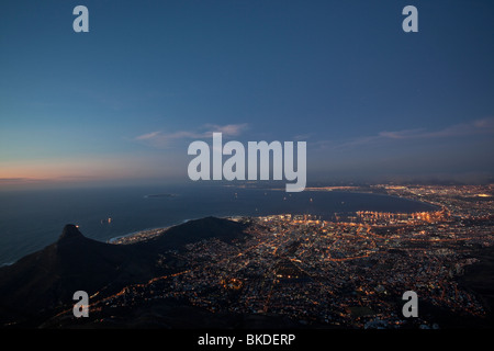 Capetown da notte, Sud Africa Foto Stock
