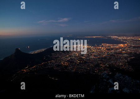 Capetown da notte, Sud Africa Foto Stock