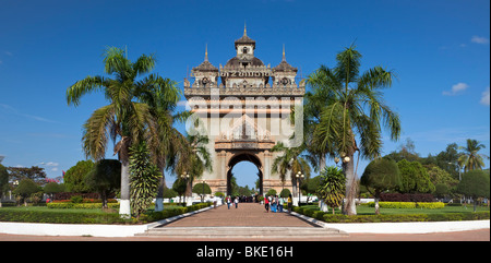Patuxai Arco Trionfale, Vientiane,Laos Foto Stock