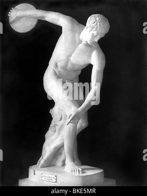 Sport, mondo antico, discbolo, copia romana della statua di Miron, Museo del Vaticano, Roma, Foto Stock