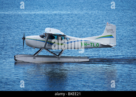 Piano di flottazione, Macquarie Harbour, Strahan, Western Tasmania, Australia Foto Stock