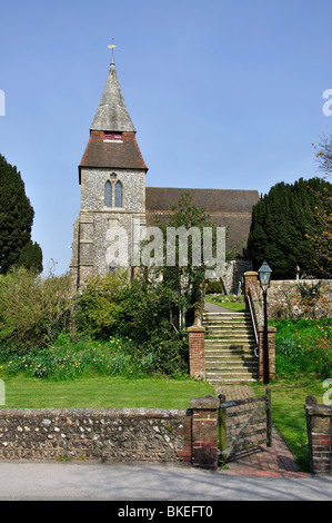 San Cosma e San Damiano Chiesa, Keymer, West Sussex, in Inghilterra, Regno Unito Foto Stock