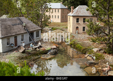 Vecchia città di Hobart Model Village (basato su 1820), Richmond, Tasmania, Australia Foto Stock