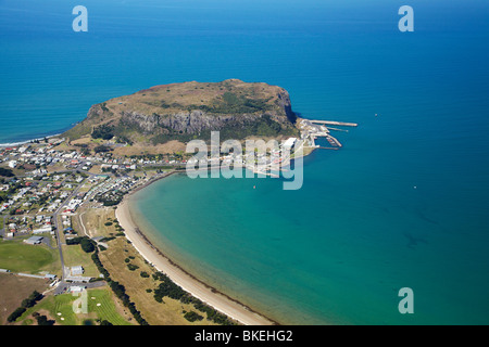 Stanley e "dado" (testa circolare), e Tallows Beach, Sawyer Bay, a nord-ovest della Tasmania, Australia - aerial Foto Stock