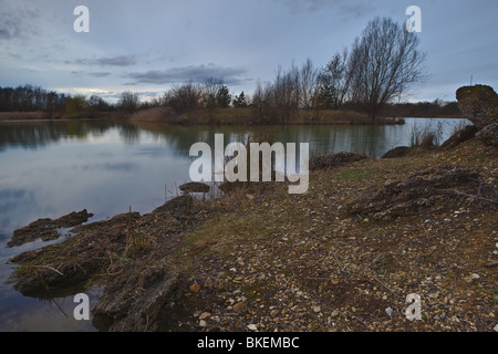 Tramonto su Maxy Box, Cambridgeshire Foto Stock