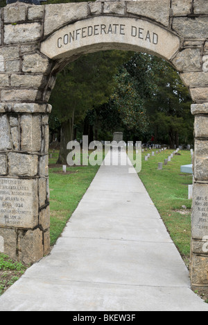 Ingresso alla Confederate Memorial Cemetery in Jonesboro, GEORGIA, STATI UNITI D'AMERICA Foto Stock