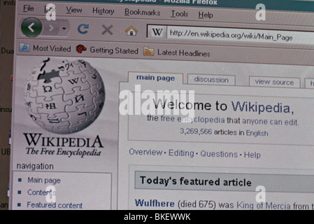 Sito web di Wikipedia - solo uso editoriale Foto Stock