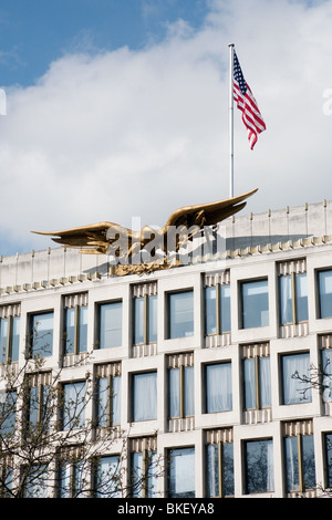 L'ambasciata americana a Londra, Grosvenor Square London W1 REGNO UNITO Foto Stock