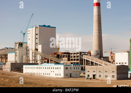 La costruzione di un nuovo Coal Fired power station in Mongolia Interna, Cina Foto Stock