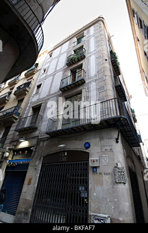 Facciate piatte in barre zona gotica città vecchia di Barcellona Foto Stock