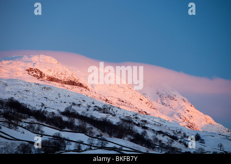 Alba sul Red ghiaioni nel distretto del lago, UK. Foto Stock