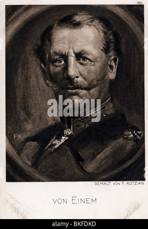 Einem, Karl Wilhelm von, 1.1.1853 - 7.4.1934, generale tedesco, ritratto, pittura di F. Kotzian, cartolina d'arte, 1916, , Foto Stock
