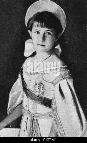 Anastasia Nikolaevna, 18.6.1901 - 16.7.1918, Grande duchessa di Russia, a metà lunghezza, circa 1910, , Foto Stock