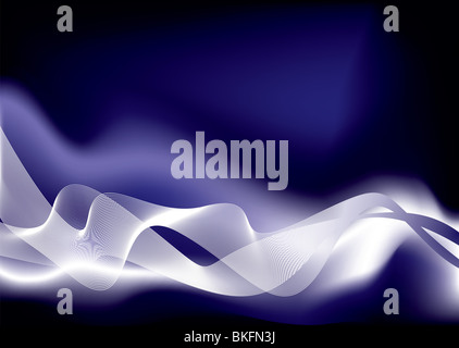 Spazio astratto sfondo con linee fluide e effetto nebbia Foto Stock