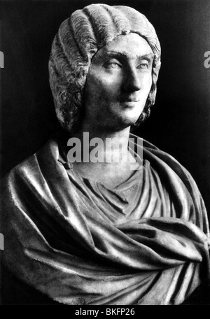 Julia Domna, 170 - 217 d.C., Imperatrice Romana 193 - 217, moglie dell'imperatore Lucius Septimius Severo, ritratto, busto, marmo, Foto Stock