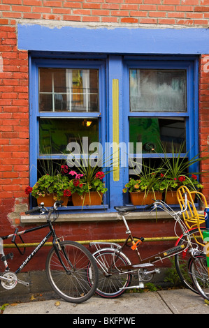 Tipica scena Plateau Mont Royal Montreal Foto Stock