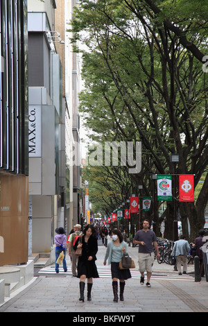 Omote-sando, esclusivo shopping boulevard foderato con negozi di stilisti, Harajuku, Tokyo, Giappone, Asia Foto Stock