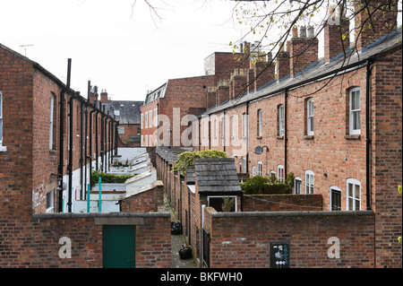 Le file di case a schiera, Chester, Cheshire, Inghilterra, Regno Unito Foto Stock