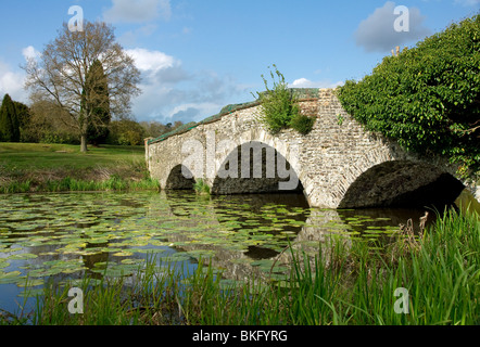 Il ponte tra Abbazia di Waverley House e Abbazia di Waverley vicino a Farnham in Surrey Foto Stock