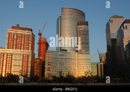 Battery Park City Apartments e Goldman Sachs la sede centrale. Foto Stock