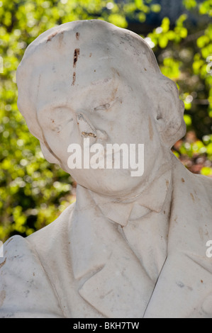 Statua di Frederic Chopin nel Parco 'Parc de Mon-ceau', 'Arte pubblica' Parigi Francia, parc monceau parigi Foto Stock