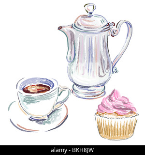 Caffè e Tortina Foto Stock