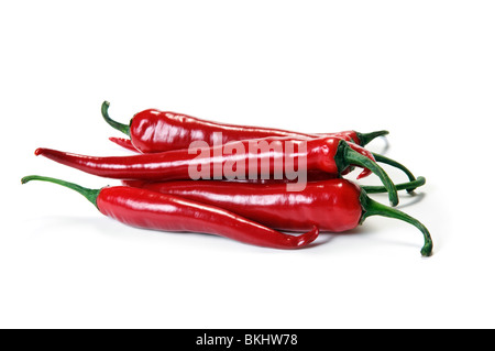 Peperoncino rosso spice isolato su uno sfondo bianco Foto Stock