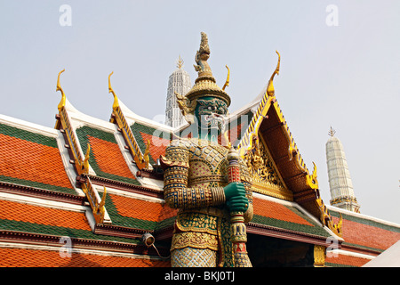 Il Grand Palace, il Wat Phra Kaew, custode di ingresso, Bangkok, Thailandia, Asia Foto Stock