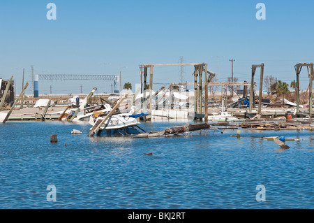 Texas, Galveston. I danni arrecati dall'uragano Galveston, Texas. Foto Stock