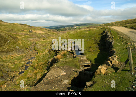 I resti dell'ex miniera di piombo il funzionamento a Nenthead, Cumbria, Inghilterra, Regno Unito. Foto Stock